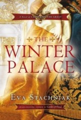 book cover of the winter palace by eva stachniak. image of a woman's golden dress